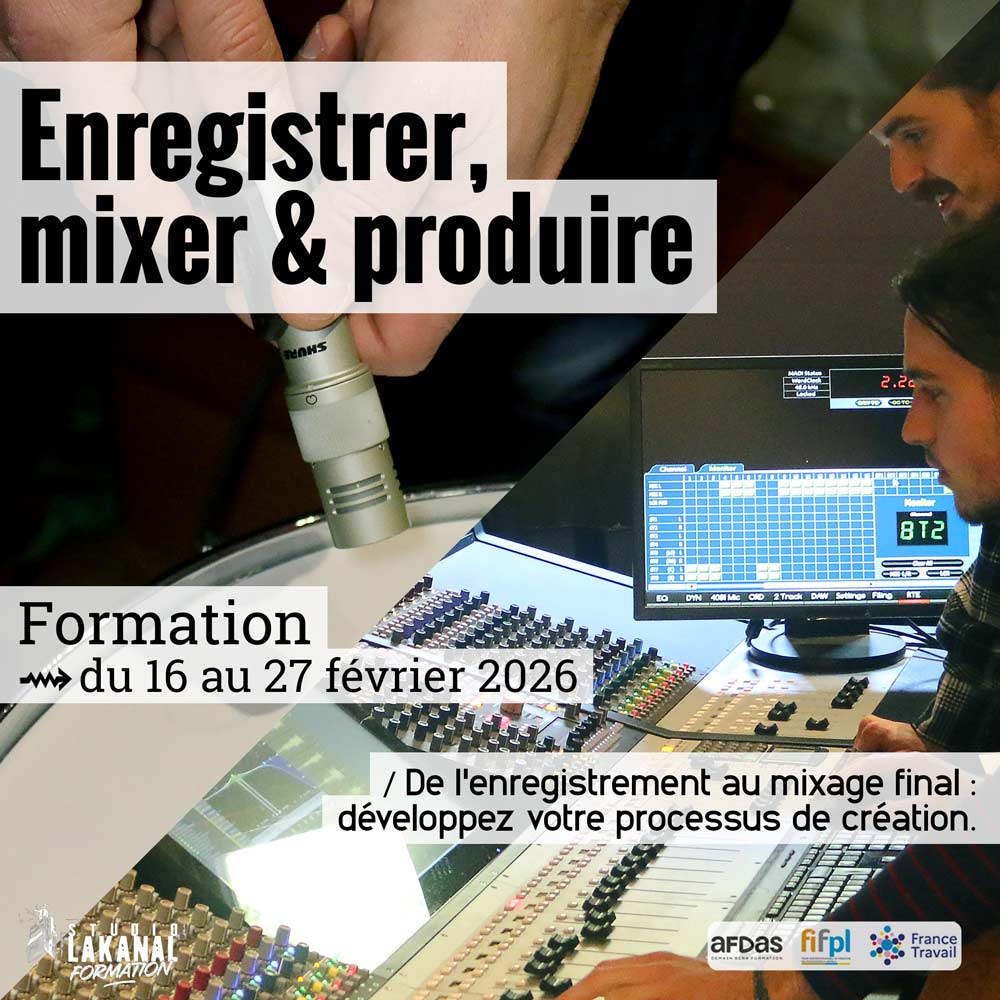 Formation Enregistrement, mixage et production